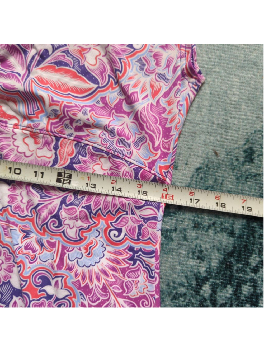 Title Nine Daring Diamalete Tech Dress - M - Purple Floral Paisley Travel - Picture 16 of 16
